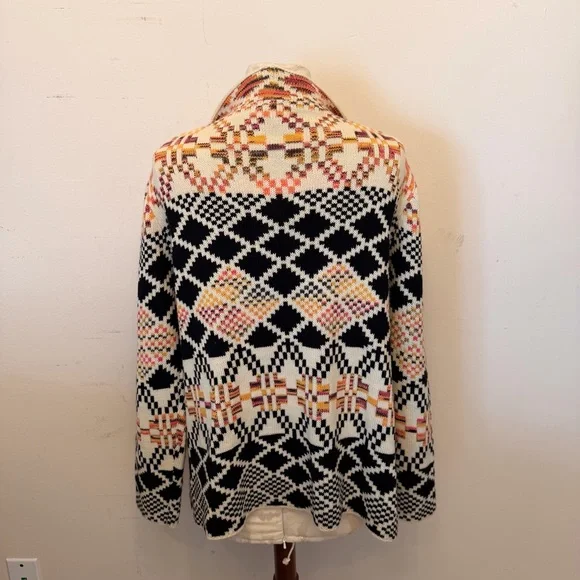 Highness Patterned Open Front Cardigan OSFA 100% Acrylic NWT - Picture 4 of 8
